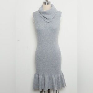 Sleeveless Dress With A Ruffled Hem 100%Cashmere [NEW]
